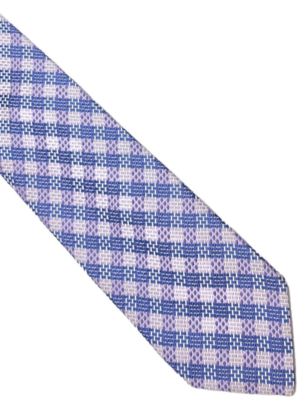 Faconnable Purple Blue White Woven Texture Italy Silk Tie Necktie Long 3.75 x 62